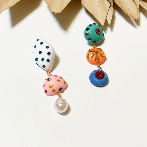 #32 Zara asymmetrical colorful earrings - Picture 3 of 7